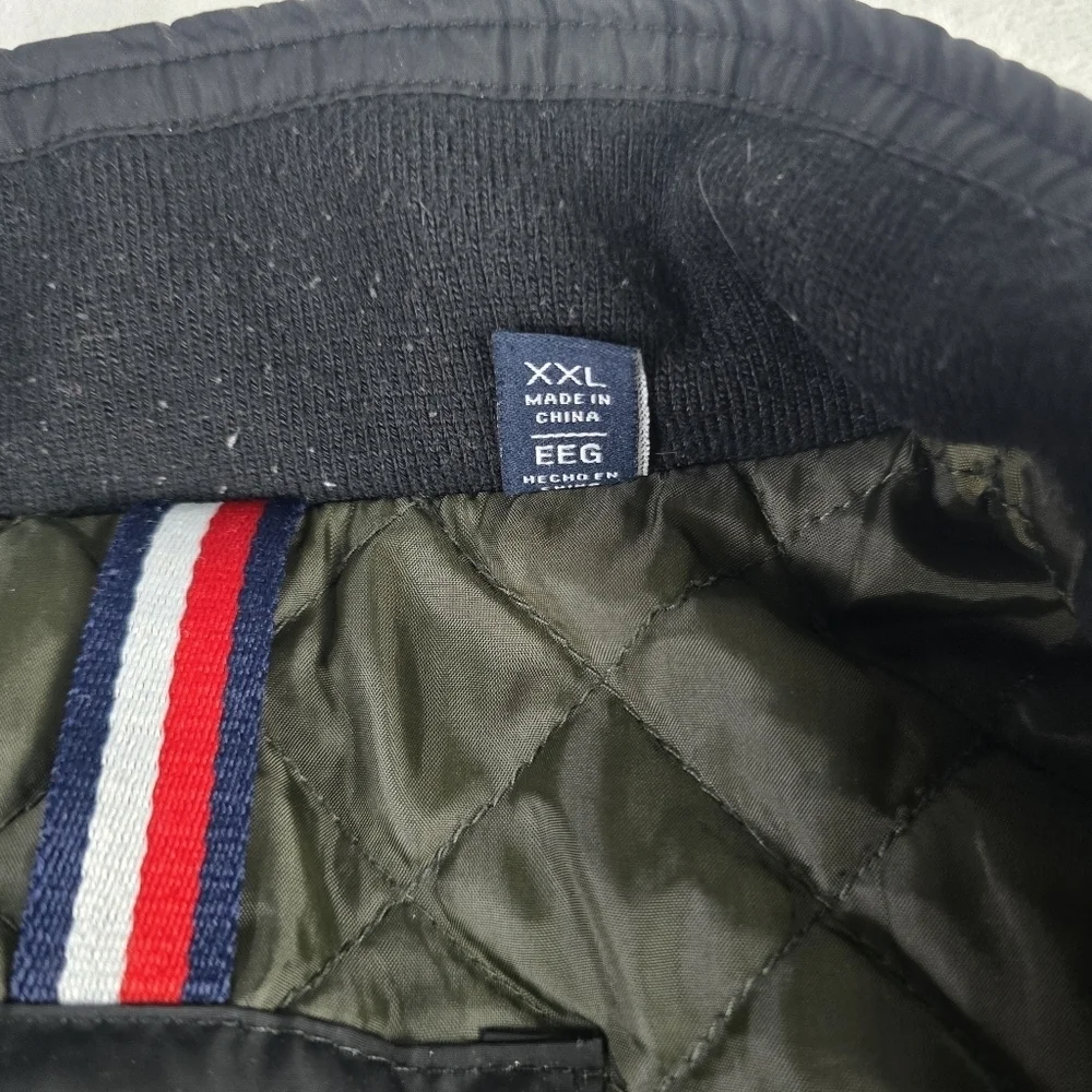 Tommy Hilfiger Quilted Black Jacket Full Zip Sz 2XL